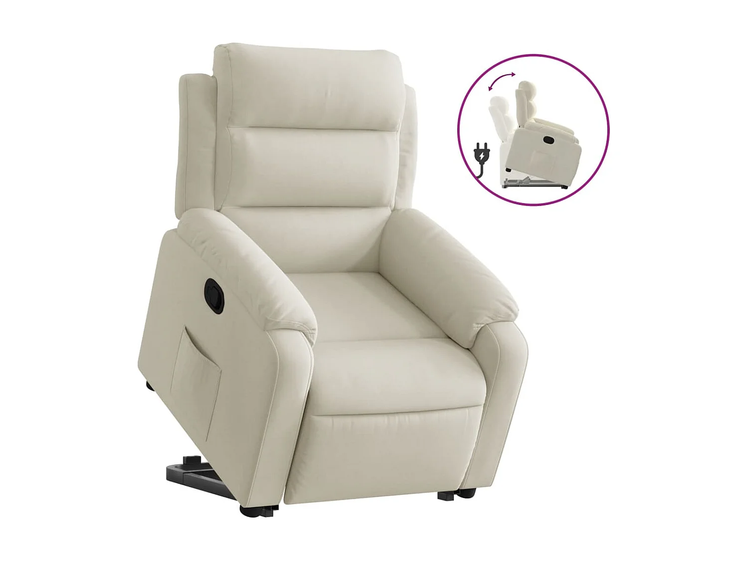 Fauteuil inclinable Crème Velours
