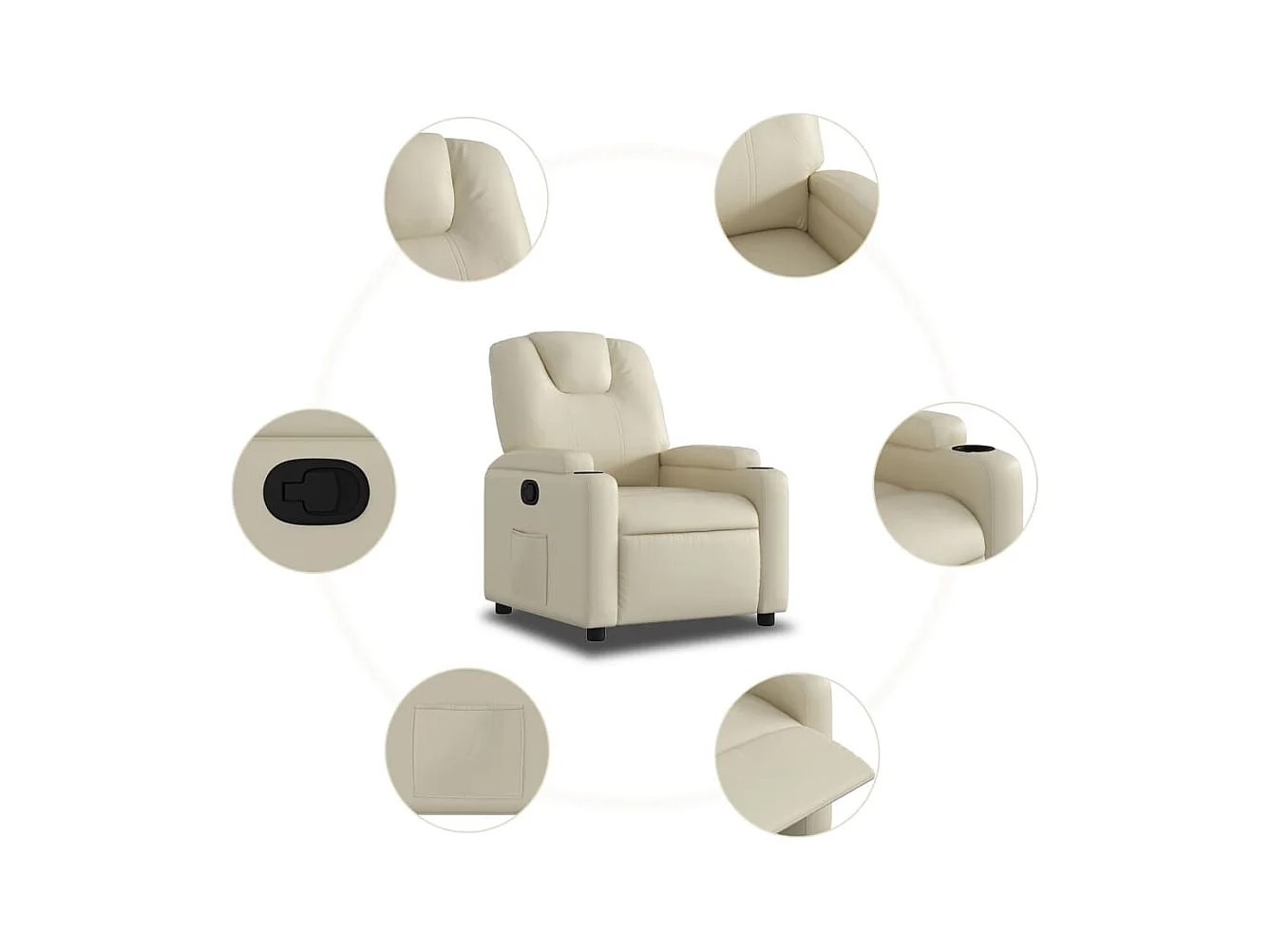 Fauteuil inclinable Crème Similicuir