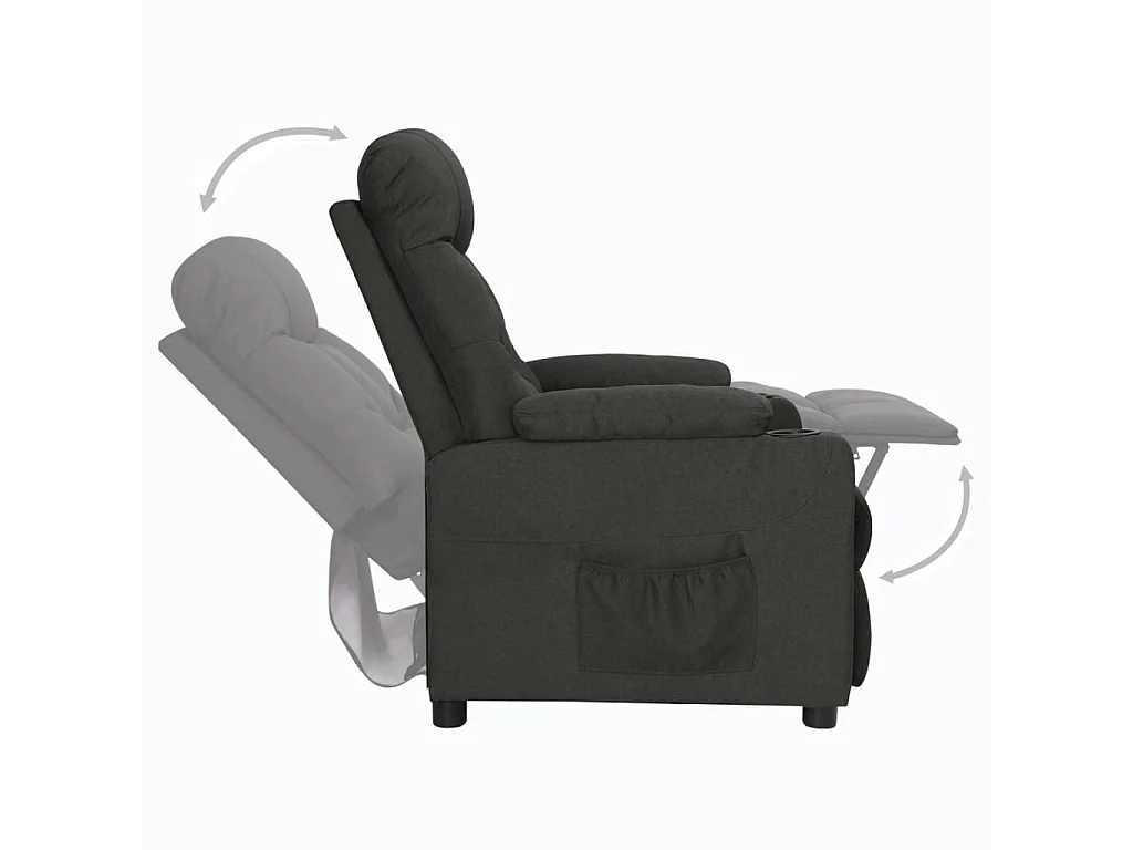 Fauteuil verstelbaar stof zwart