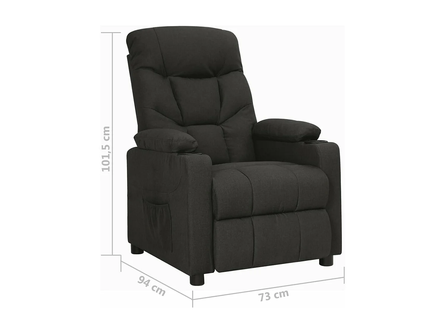 Fauteuil inclinable Noir Tissu