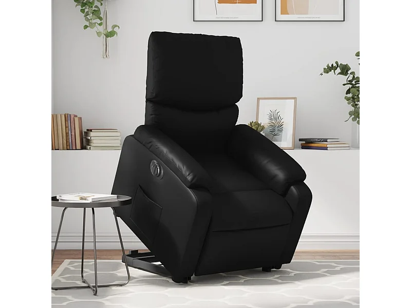 Fauteuil inclinable électrique noir similicuir