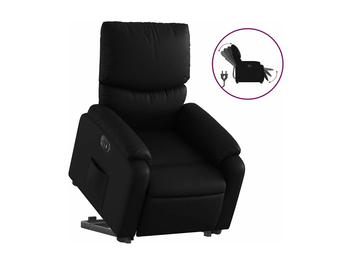 Fauteuil inclinable électrique noir similicuir