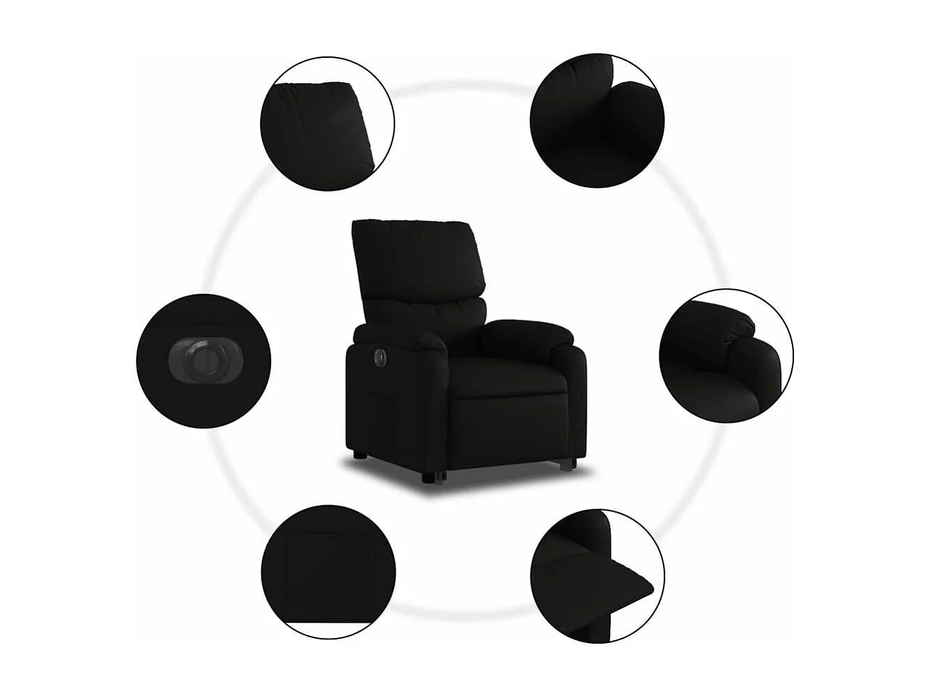Fauteuil inclinable électrique noir similicuir