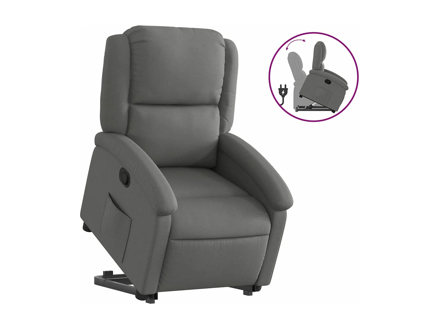 Fauteuil inclinable Gris foncé Tissu