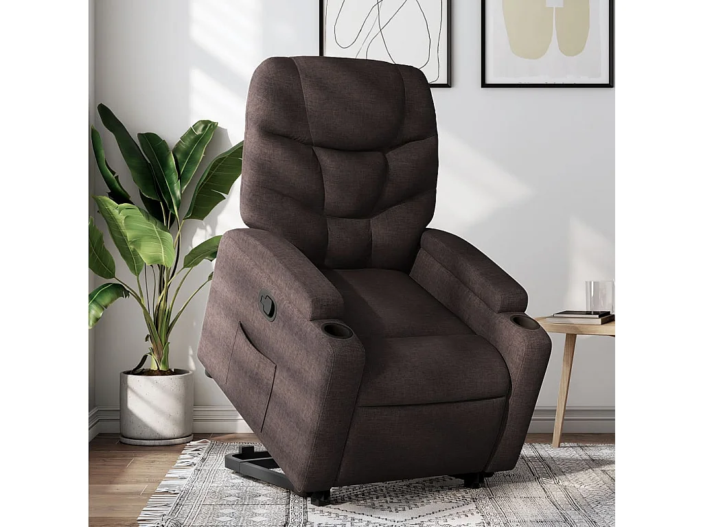 Fauteuil inclinable marron foncé tissu