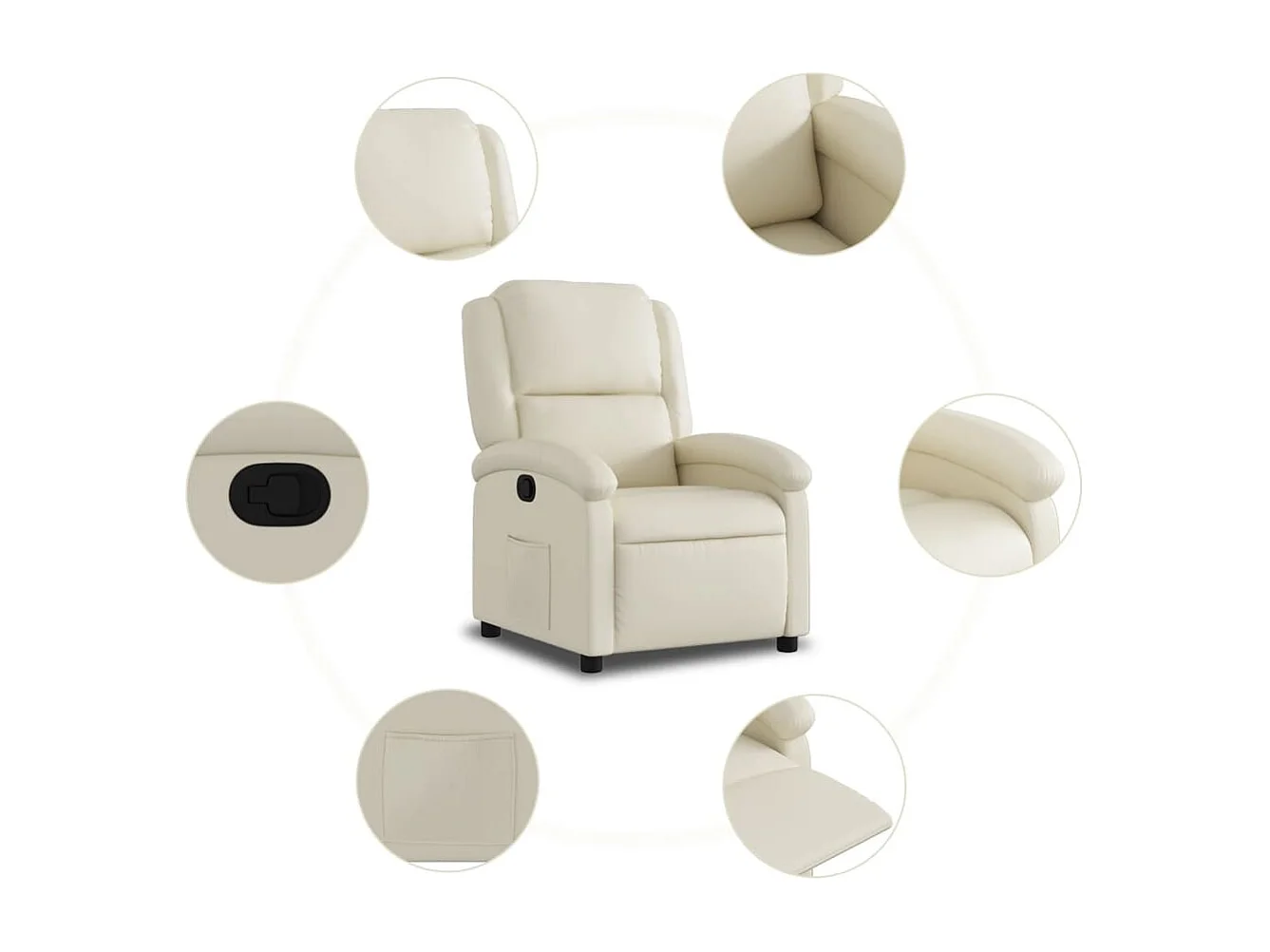Fauteuil inclinable Crème Similicuir