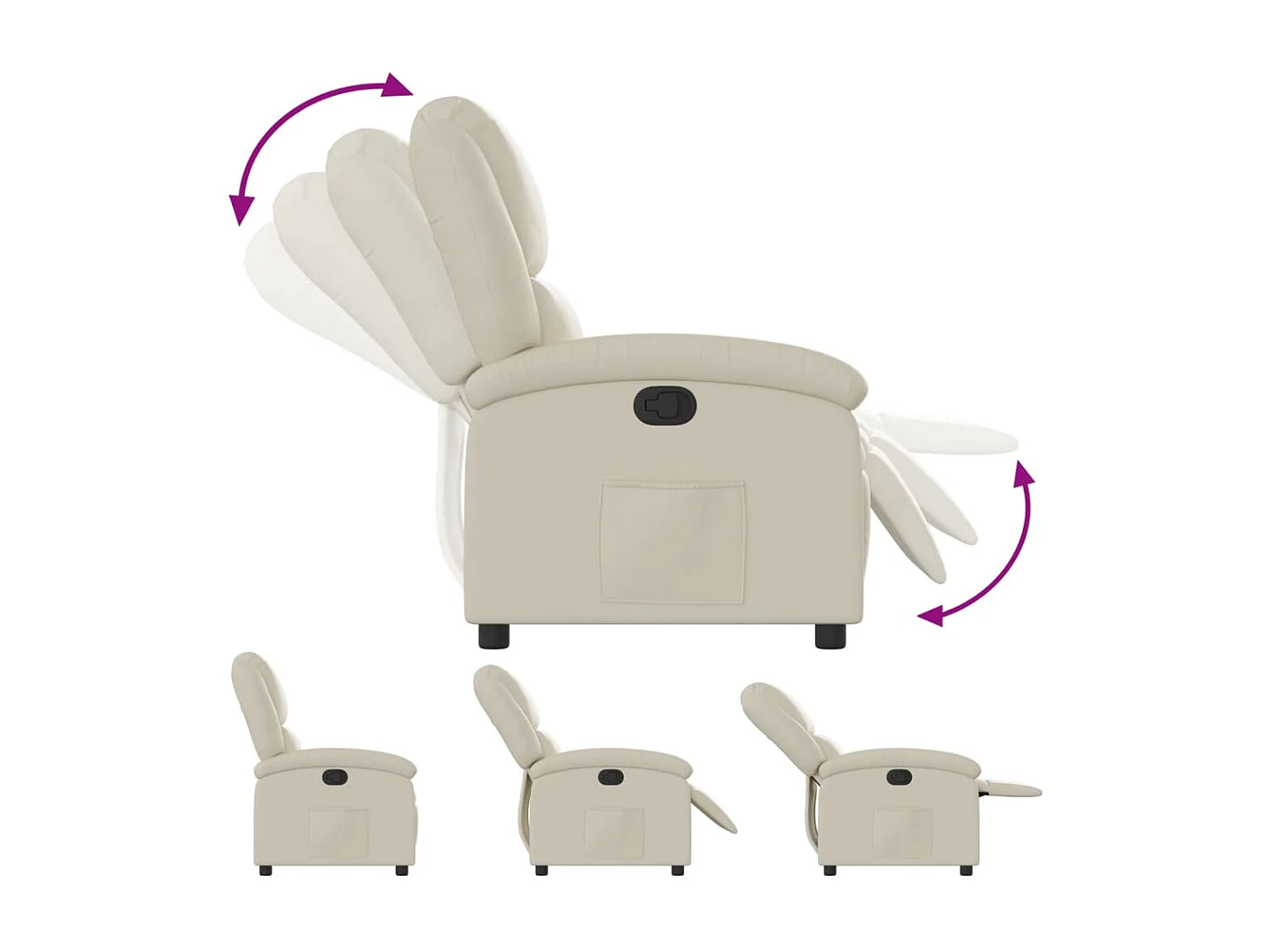 Fauteuil inclinable Crème Similicuir