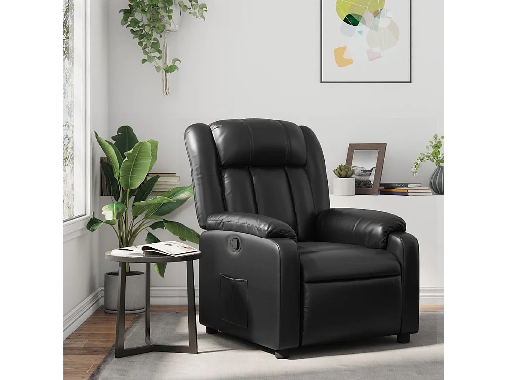 Fauteuil verstelbaar kunstleer zwart