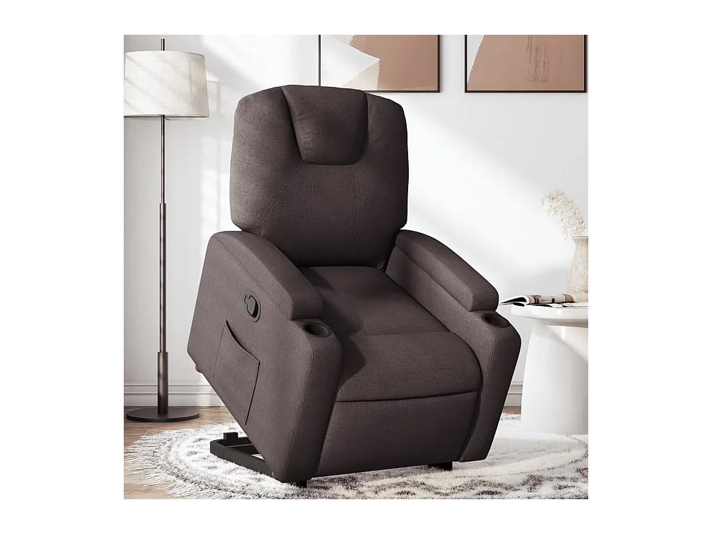 Fauteuil inclinable marron foncé tissu