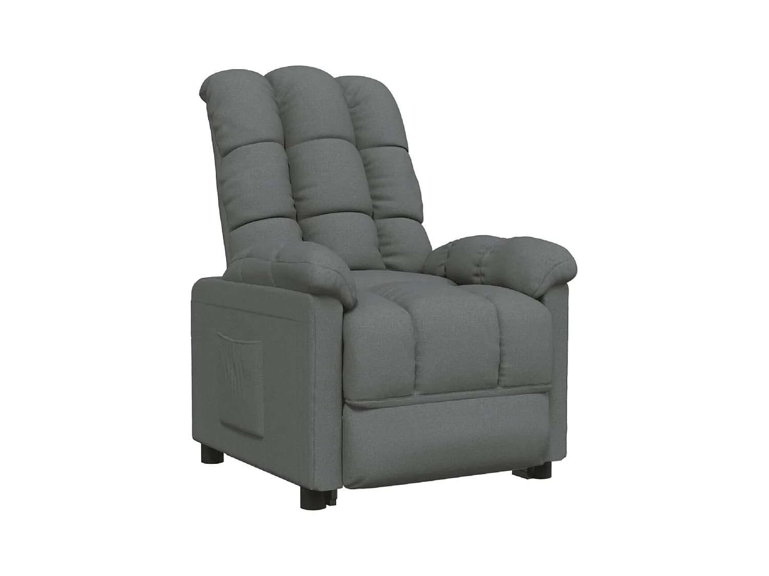 Poltrona reclinável tecido cinzento-escuro
