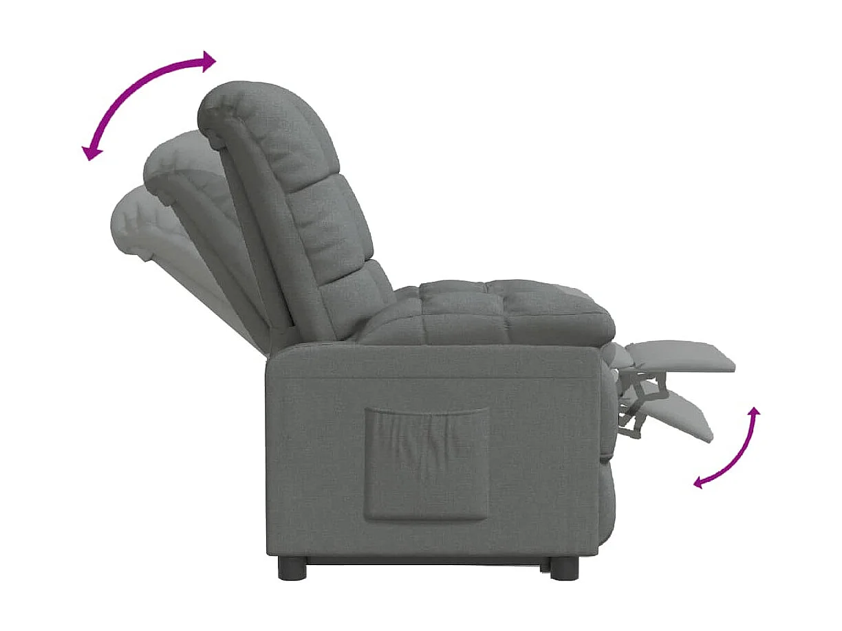 Fauteuil inclinable Gris foncé Tissu