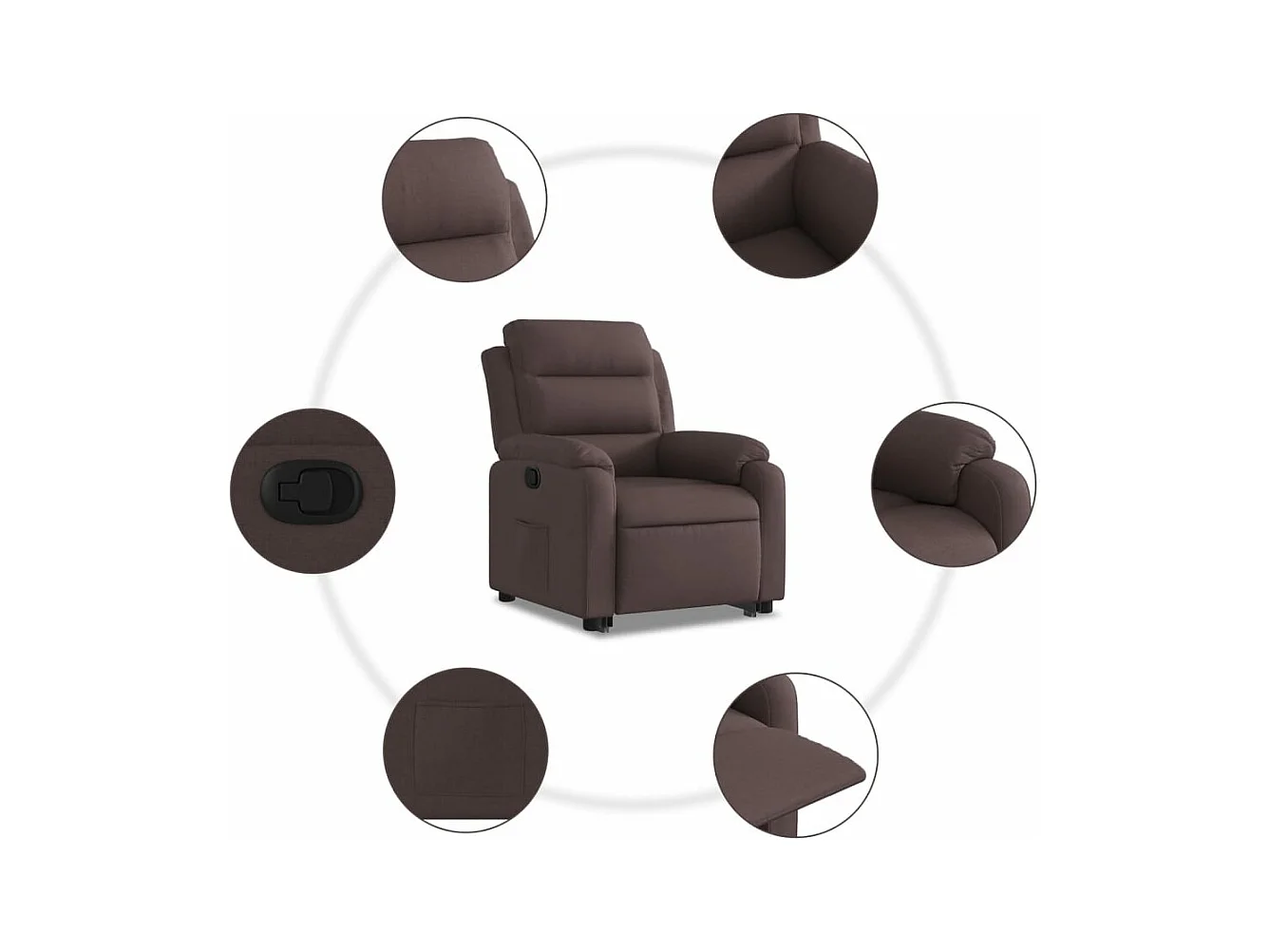 Fauteuil inclinable marron foncé tissu