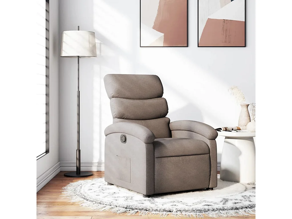 Fauteuil verstelbaar stof taupe