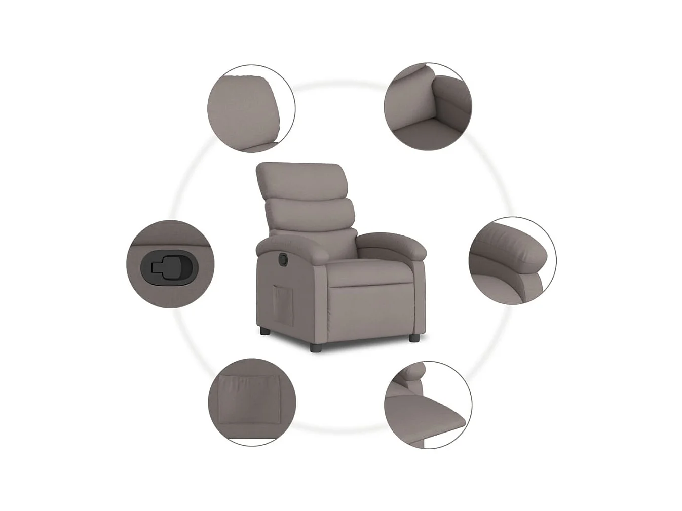 Fauteuil inclinable Taupe Tissu
