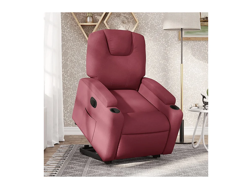 Fauteuil inclinable électrique rouge bordeaux tissu
