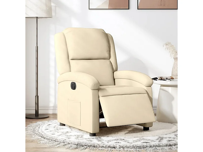 Fauteuil inclinable électrique Crème Tissu