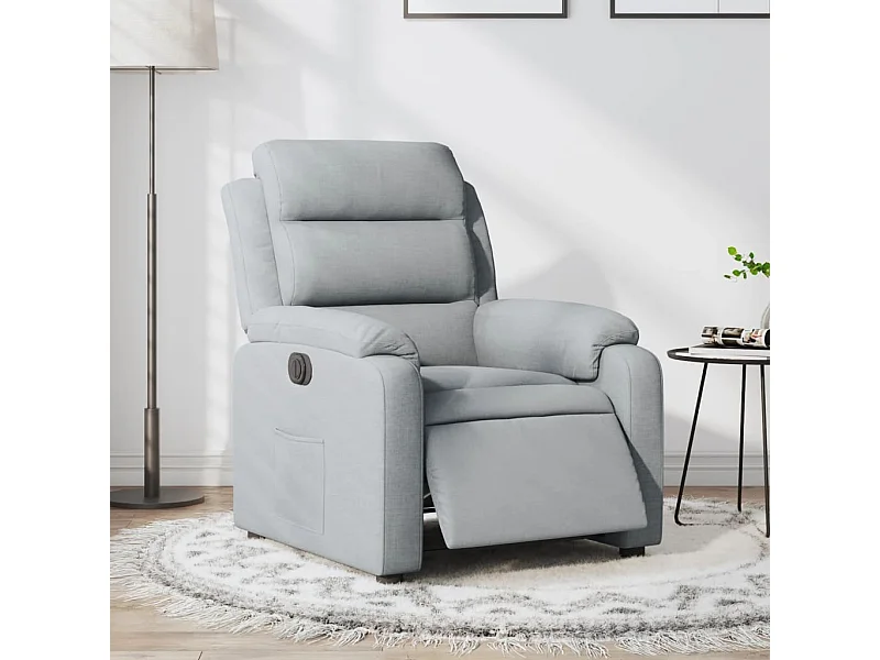 Fauteuil inclinable électrique Gris clair Tissu