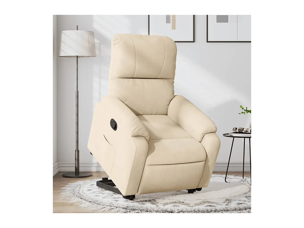 Fauteuil inclinable crème tissu microfibre