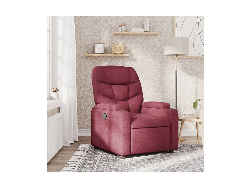 Sillón reclinable de tela rojo tinto