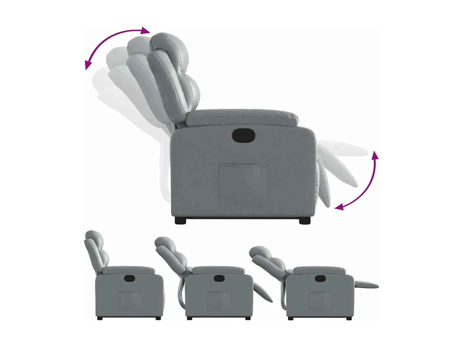 Fauteuil inclinable Gris Similicuir