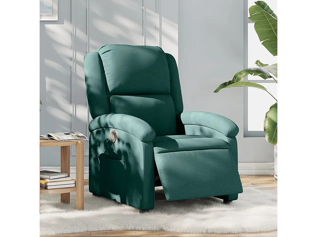 Fauteuil inclinable électrique Vert foncé Tissu