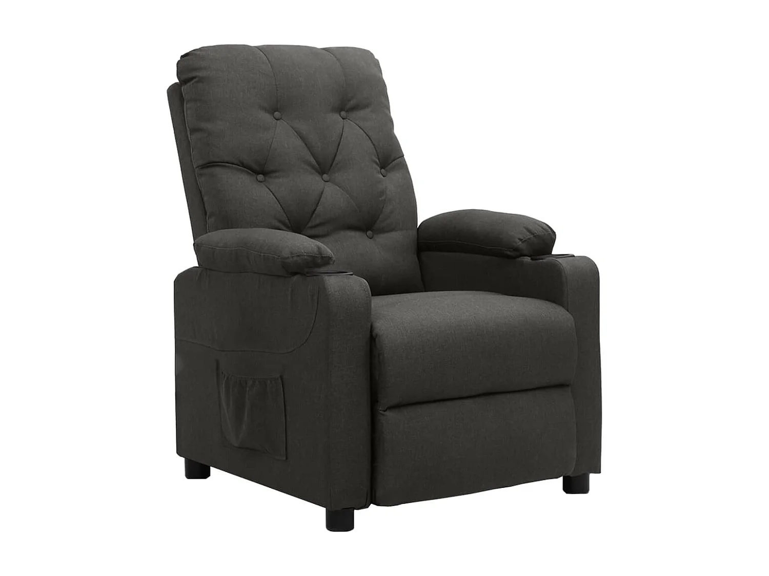 Sillón reclinable de tela gris oscuro