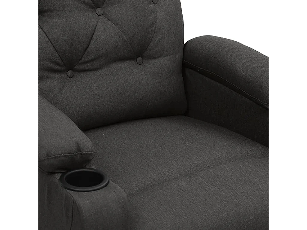Sillón reclinable de tela gris oscuro
