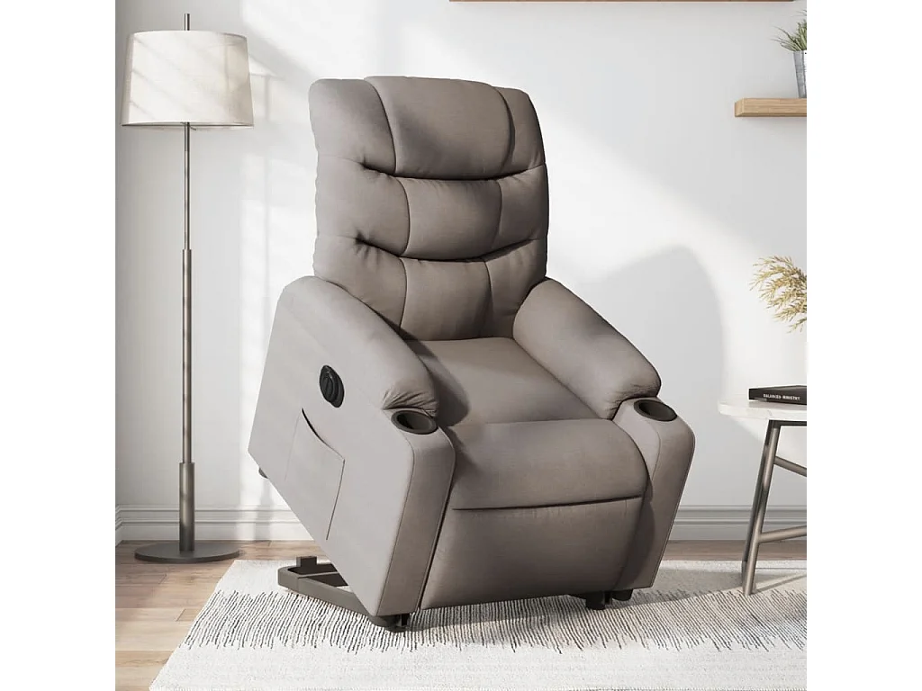Fauteuil inclinable électrique taupe tissu