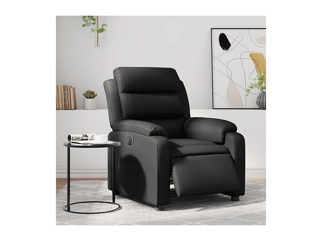 Fauteuil inclinable électrique Noir Similicuir