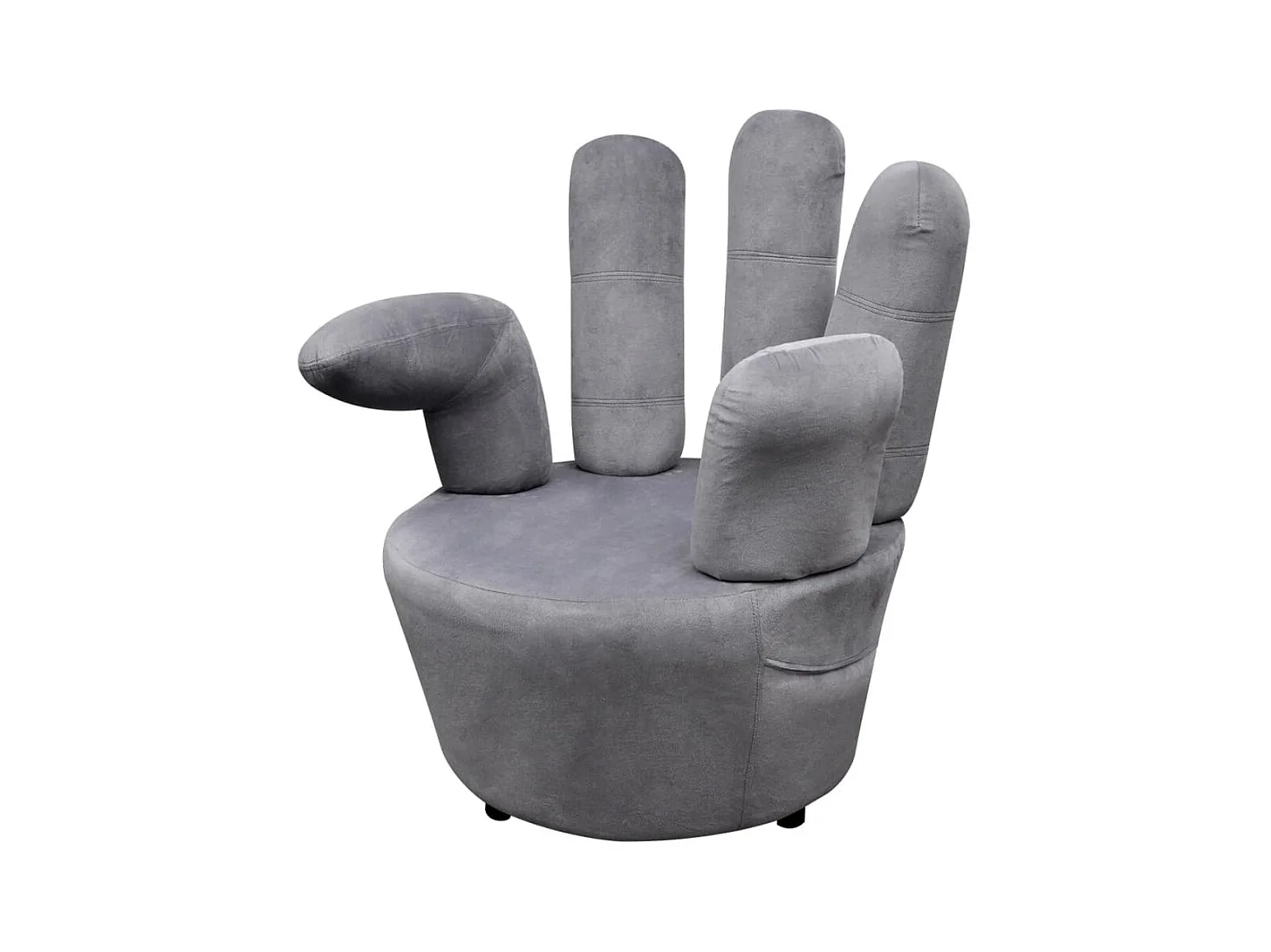 Fauteuil en forme de main Gris Velours