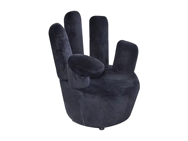 Fauteuil en forme de main Noir Velours