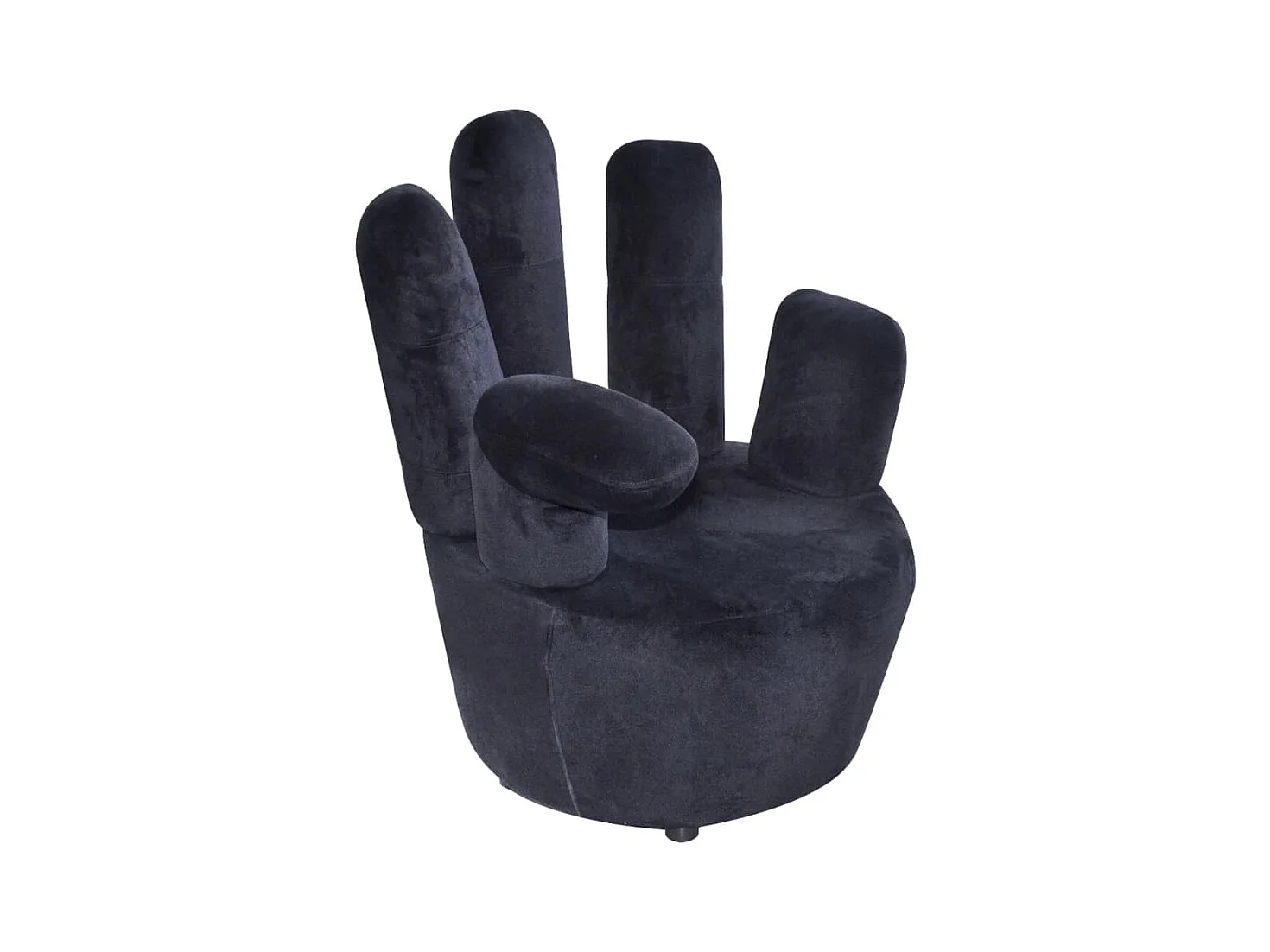 Fauteuil en forme de main Noir Velours