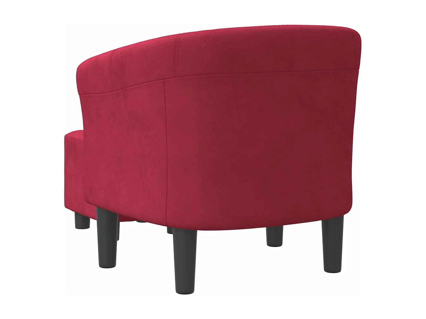 Fauteuil cabriolet avec repose-pied rouge bordeaux velours