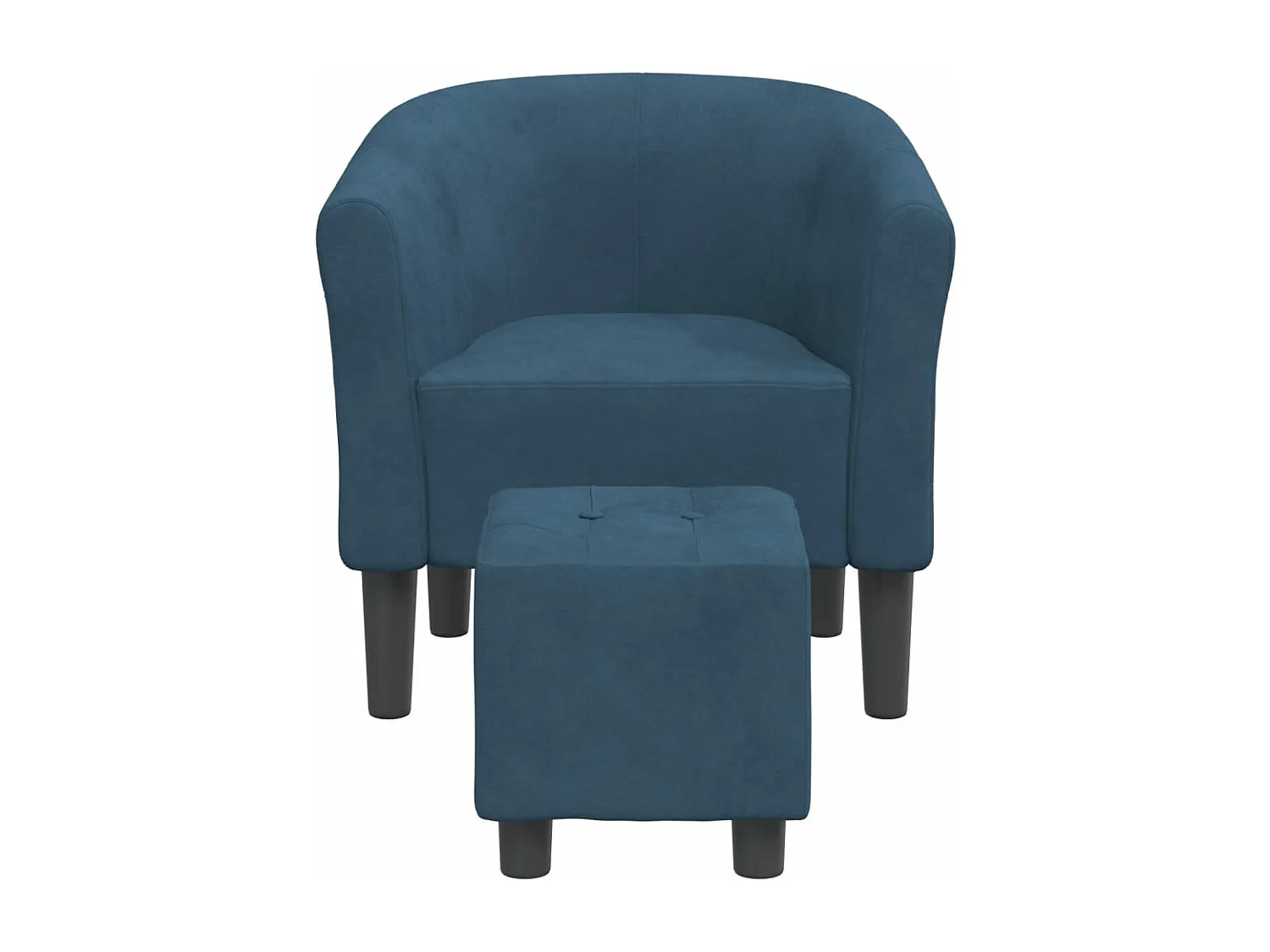 Fauteuil cabriolet avec repose-pied bleu foncé velours