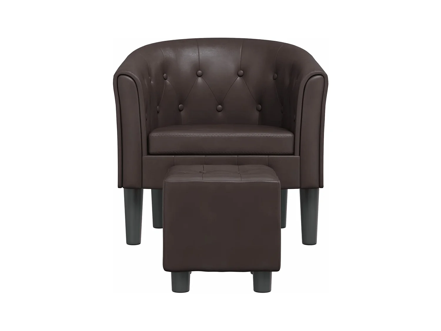Fauteuil cabriolet avec repose-pied marron similicuir