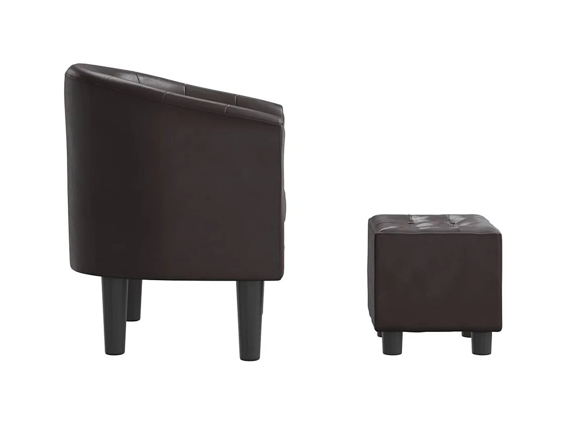 Fauteuil cabriolet avec repose-pied marron similicuir