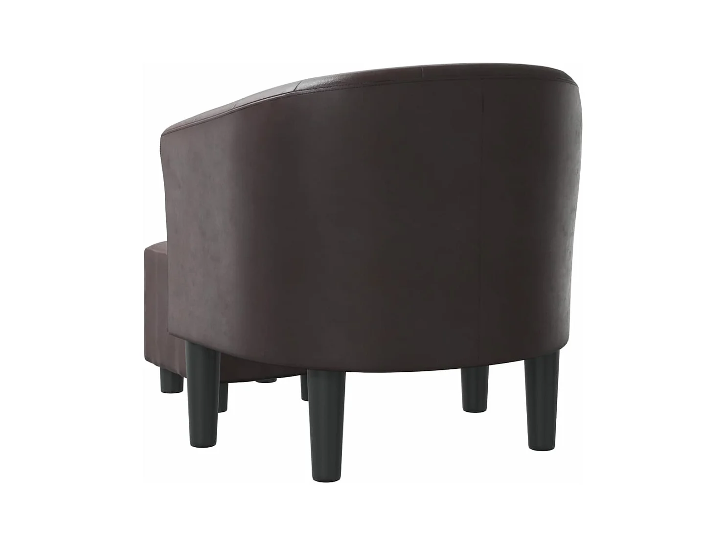 Fauteuil cabriolet avec repose-pied marron similicuir