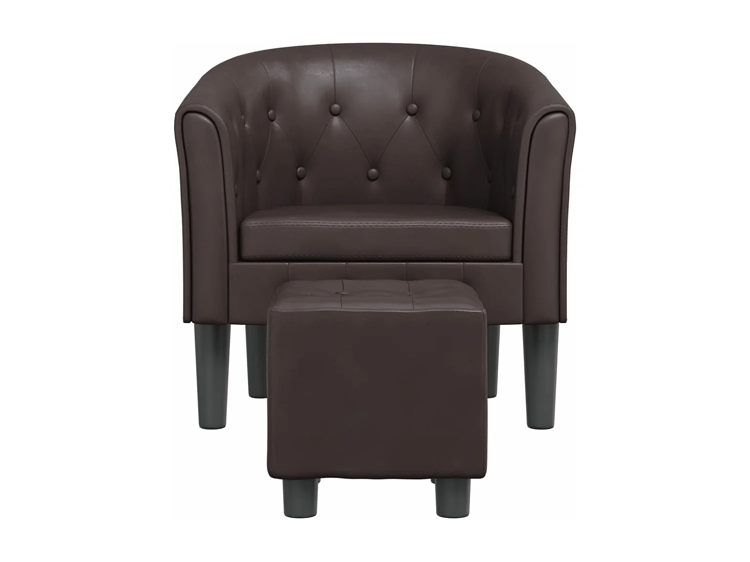 Fauteuil cabriolet avec repose-pied marron similicuir