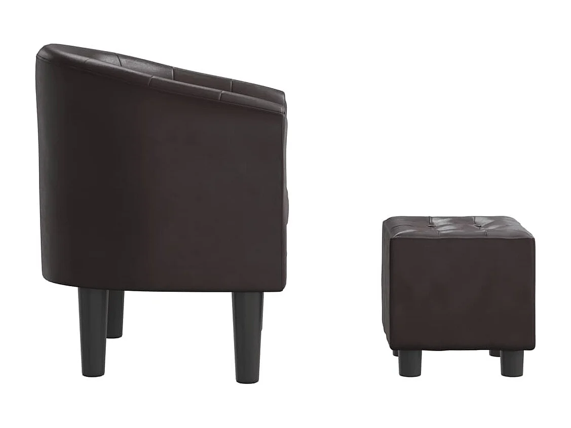 Fauteuil cabriolet avec repose-pied marron similicuir