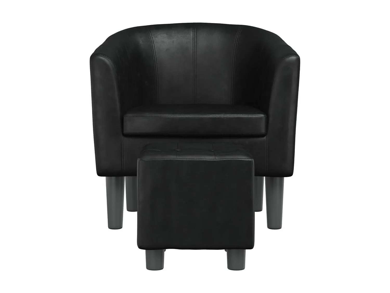 Fauteuil cabriolet avec repose-pied noir similicuir