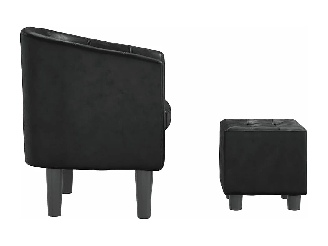 Fauteuil cabriolet avec repose-pied noir similicuir