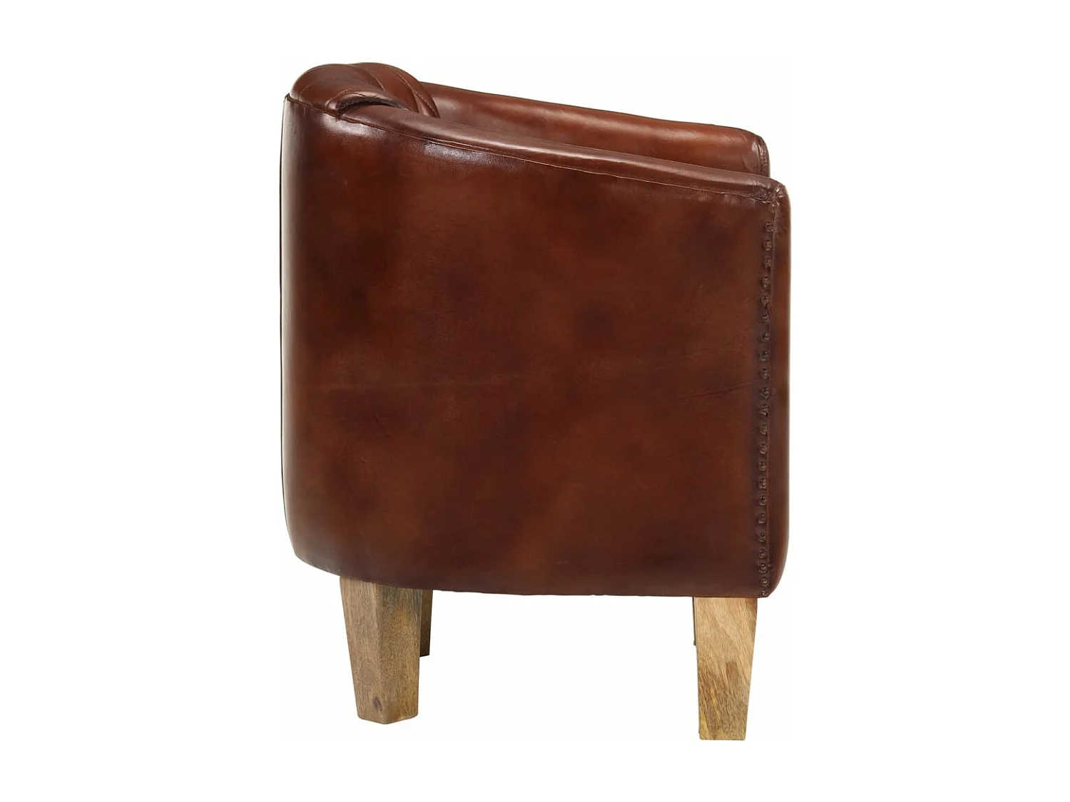 Fauteuil cabriolet marron cuir véritable