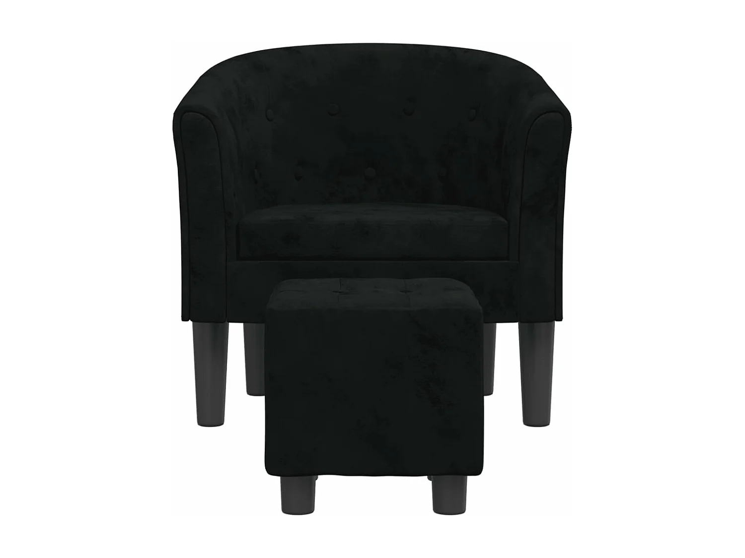 Fauteuil cabriolet avec repose-pied noir velours