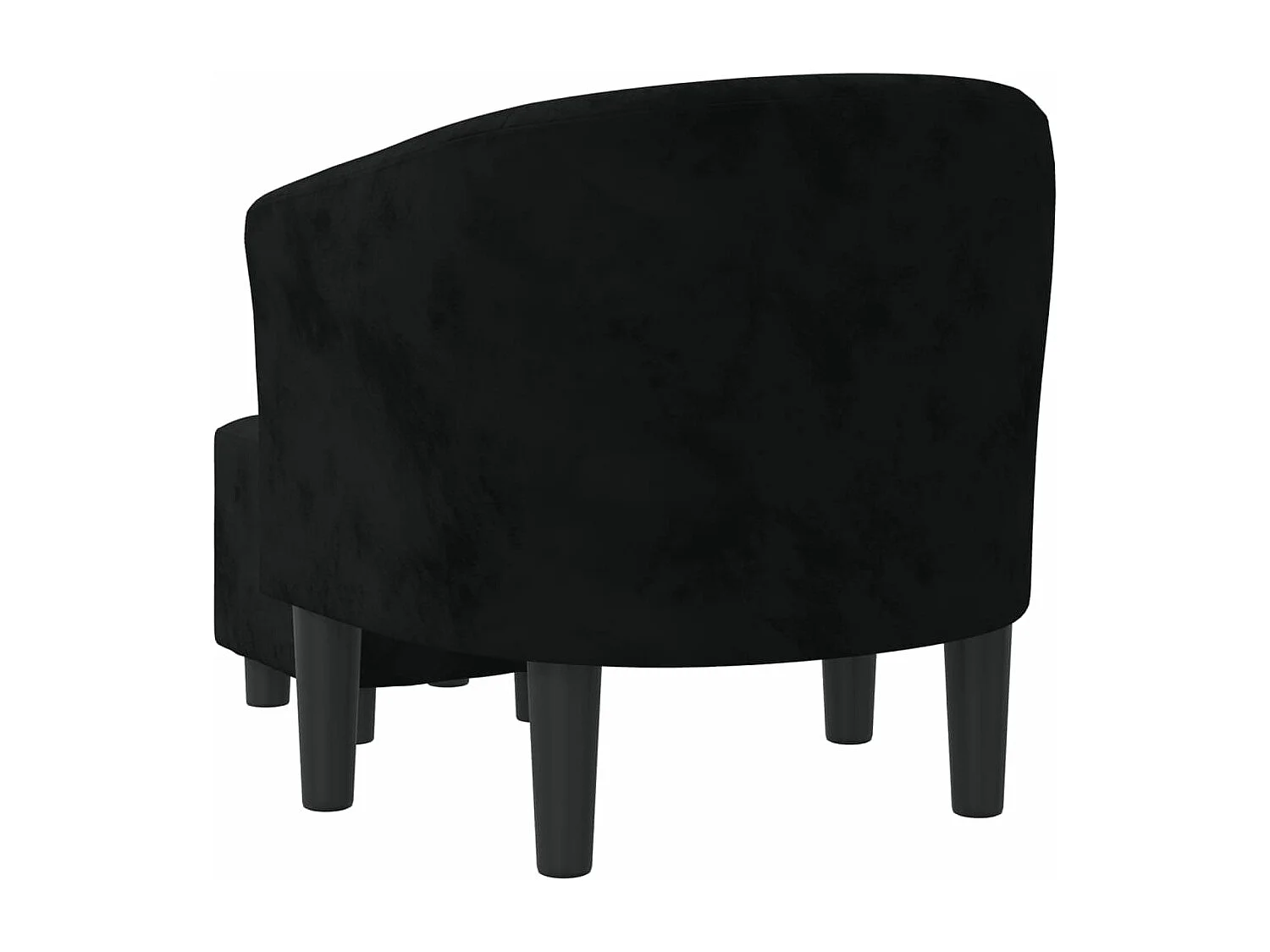 Fauteuil cabriolet avec repose-pied noir velours