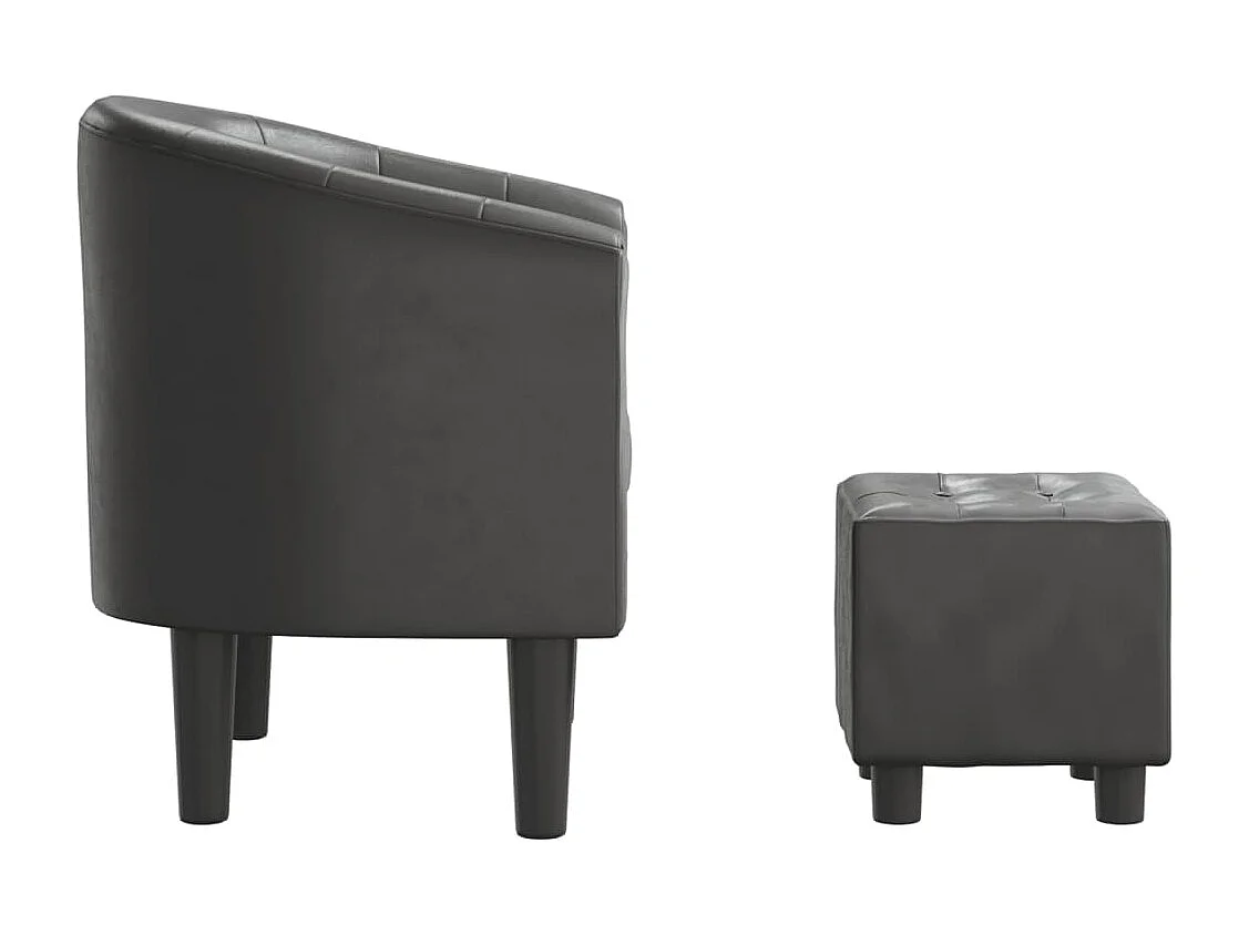 Fauteuil cabriolet avec repose-pied gris similicuir