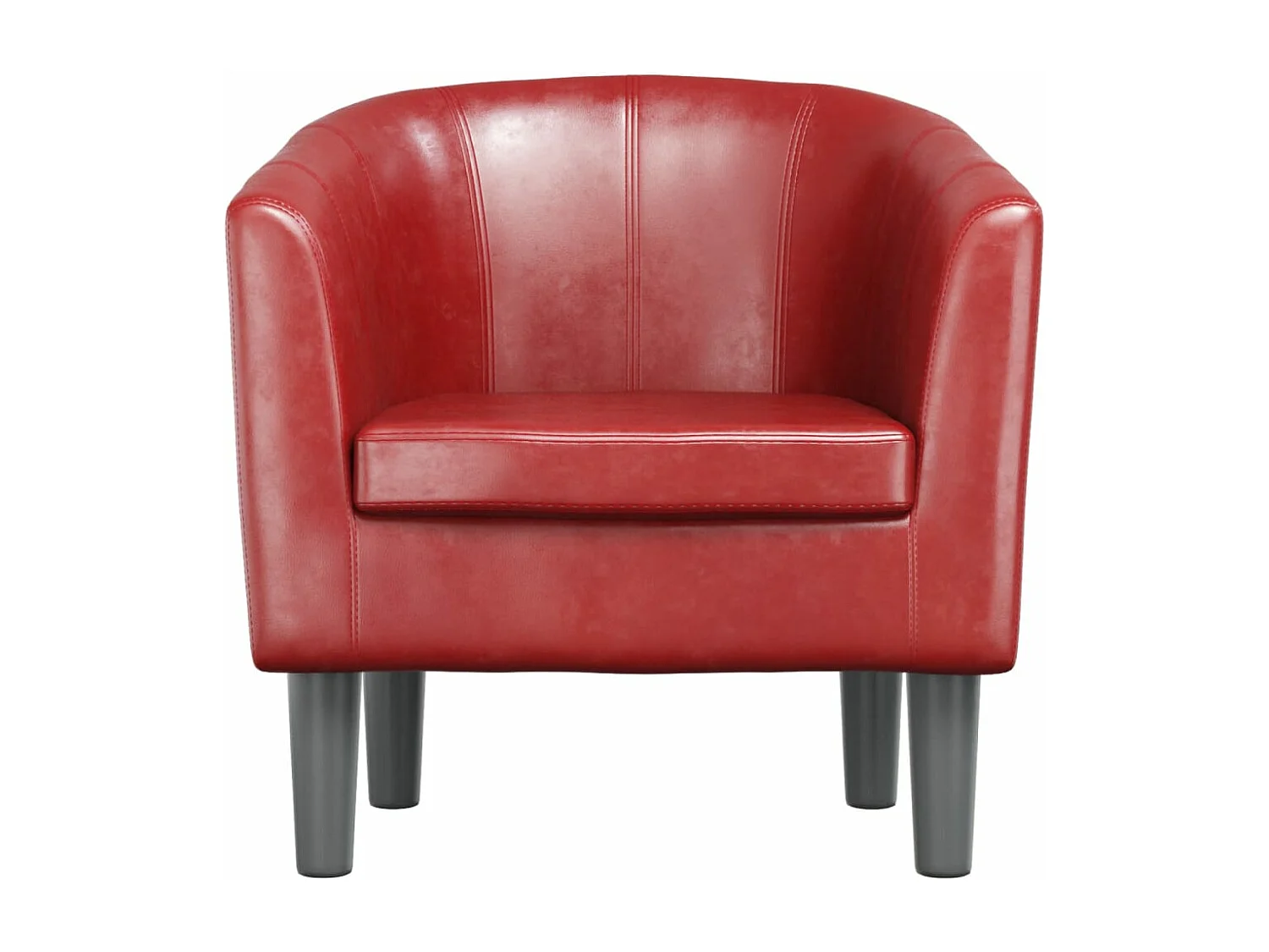 Poltrona couro artificial vermelho-tinto