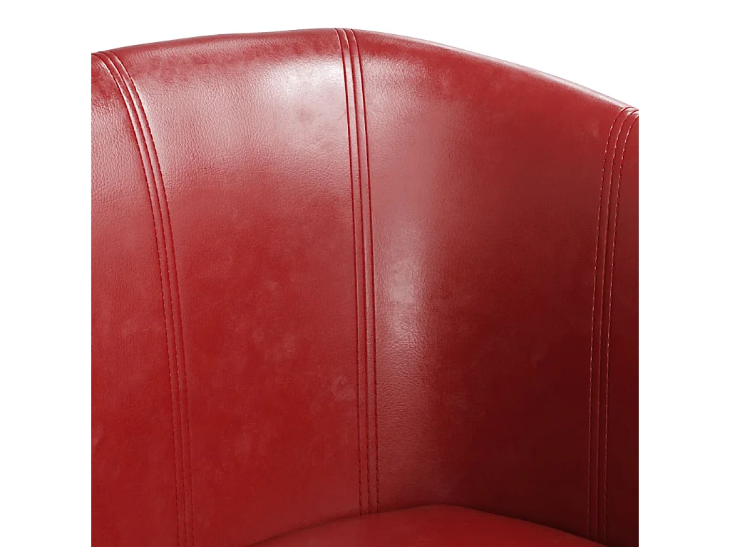 Poltrona couro artificial vermelho-tinto