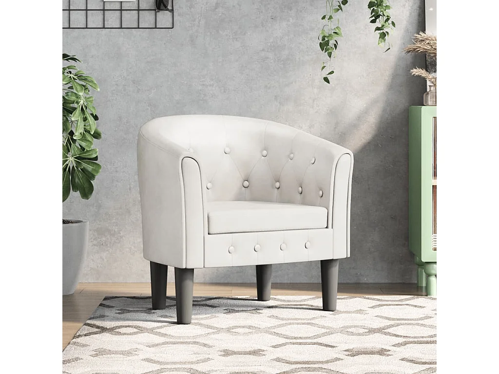 Fauteuil cabriolet blanc similicuir