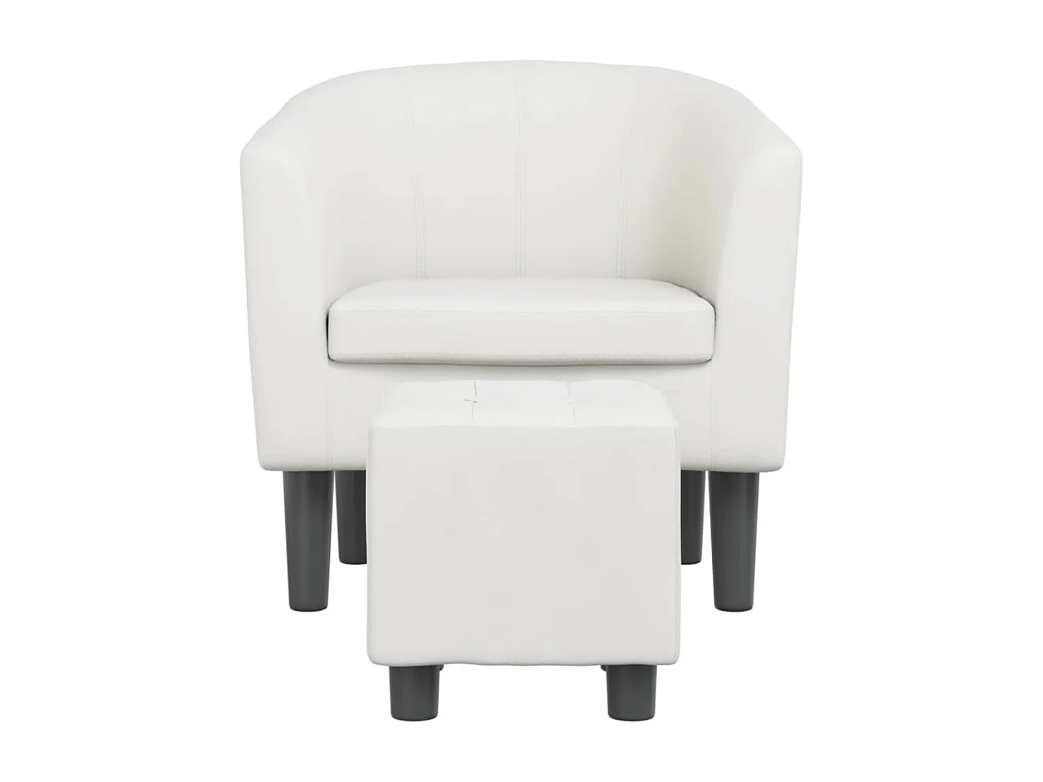 Fauteuil cabriolet avec repose-pied blanc similicuir