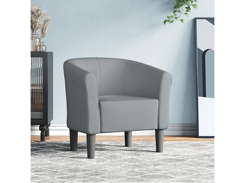Fauteuil cabriolet gris clair tissu